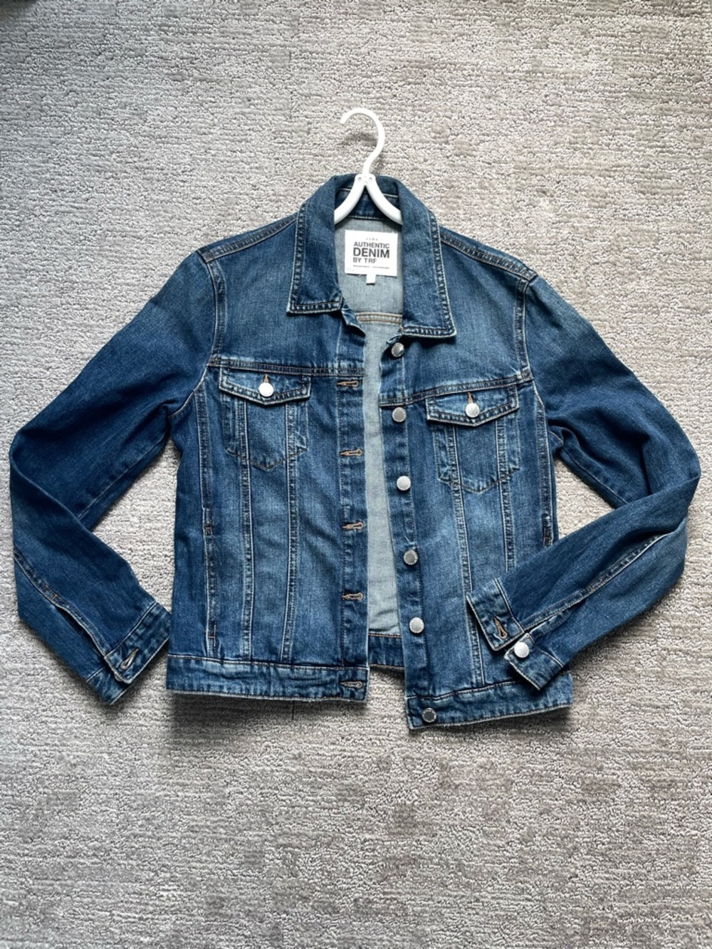 Zara Blue Denim Jacket with Chest Label